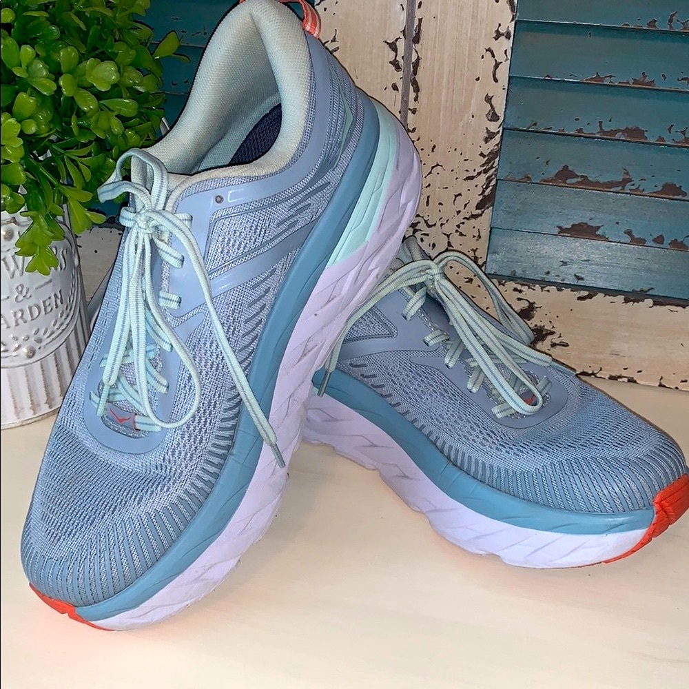 Hoka One One Blue and White Athletic Shoes for Performance size 9.5 women’s